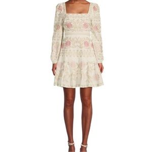 Antonio Melani Judy Floral Embroidered Square Neck A-Line Dress